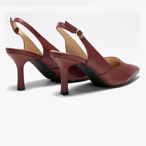 NWT GotSoft Slingback Kitten Heels 2.5" Pointed Toe Burgundy Women’s Size 9.5
